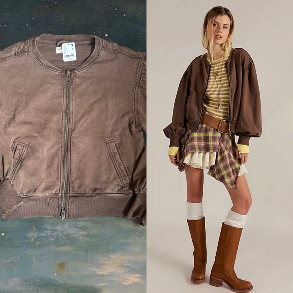 FREE PEOPLE Sweatshirt Bomber Jacket